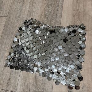 12th tribe Silver Sequin Chainmail skirt